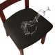 thumbnail image 1 of Funda elástica para asiento de silla, color negro, 4 piezas, de jacquard, con relieve elástico, para comedor, 1 of 5