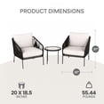 thumbnail image 3 of Carrabelle 3-Pc. Jeu de Discussion, 2 Chaises + Table d'Appoint, Cadre en Acier Noir, 3 of 10