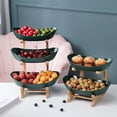thumbnail image 4 of 2/ 3 Tier Fruit Bowl  Large Fruit Basket for Kitchen   Kitchen Bowls for Fruit and Vegetable Storage  for Sushi  Dessert  Fruit  Vegetables，pp Material, 4 of 10
