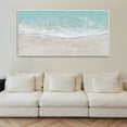 thumbnail image 3 of Large Abstract Green Seascape Handmade Oil Painting Thick Textured Beach Wall Art Home Decor Wall Decor Modern Living Room, 3 of 5