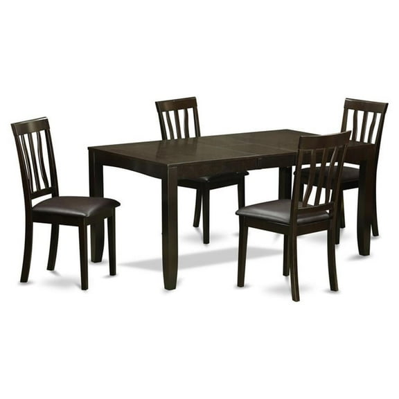 Atlin Designs 5-piece Wood Dining Table Set in Cappuccino
