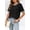 Black, variant on Womens Blouse Solid Crew Neck Casual Top Lilac m