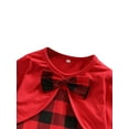 thumbnail image 3 of Seyurigaoka Toddler Girl Christmas Dress Long Sleeve Bow Front Plaid Dress, 3 of 8