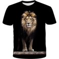 thumbnail image 1 of "Xishao Playeras Hombre Camiseta Personalizada con Estampado De León para Hombre, Camiseta De Manga Corta con Estampado 3D, Camiseta Informal De Verano con Cuello Redondo De Hip-Hop para Hombre" Xishao ropa, 1 of 2