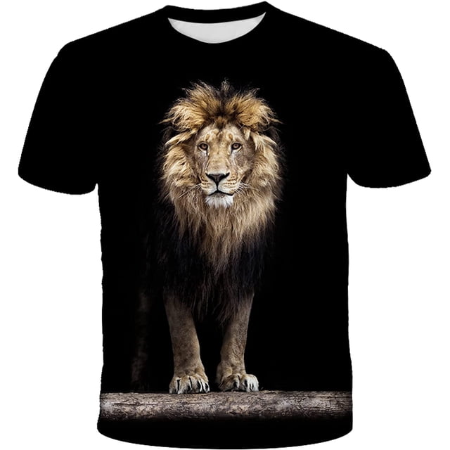 "Xishao Playeras Hombre Camiseta Personalizada con Estampado De León para Hombre, Camiseta De Manga Corta con Estampado 3D, Camiseta Informal De Verano con Cuello Redondo De Hip-Hop para Hombre" Xishao ropa