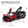 thumbnail image 5 of Simualtion 1:24 Lamborghini Revuelto Super Car Model with Sound Light Children Boy Diecast Toy Vehicle Collection Miniature red, 5 of 5