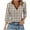Brown, variant on Womens Black - White Gingham 3/4 Sleeve Tunic, Loose Fit, Soft Fabric, Casual Summer Office & Weekend Wear, Multiple Colors