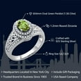 thumbnail image 3 of Gem Stone King 1.36 Cttw Green Peridot Engagement Ring in 925 Sterling Silver | Gemstone Birthstone | Oval 6X4MM | Wedding Anniversary Promise Ring for Women | Available in Size 5, 6, 7, 8, 9, 3 of 6