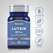 Lutein 40mg with Zeaxanthin | 90 Quick Release Softgels | Gluten Free, Non-GMO | by Piping Rock