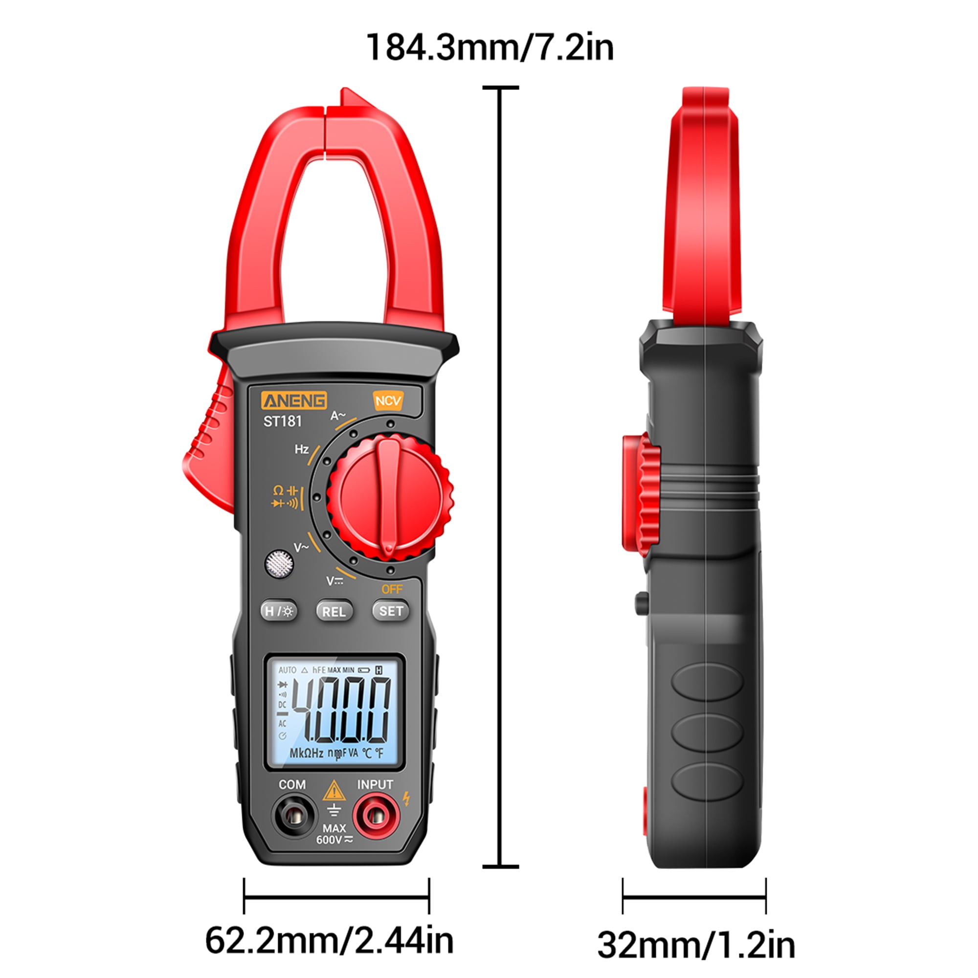 TKDMR Clamp Meter Multimeter Tester 4000 Counts with Ohm Volt Amp and Diode Voltage Meter, Electrical Tester Volt Ohm Amp Meter, 1Pack