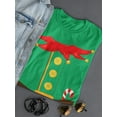 thumbnail image 3 of Elf Sweater With Candy Cane Women Shaped T-Shirt, Female x-Large, 3 of 4