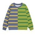 thumbnail image 3 of Cavosen Long Sleeve Sweatshirt Kids Girls Boys Toddler to Big Kids Crewneck Pullover Sweatshirts Striped Trendy Sweatshirts Tops Comfortable Warm Cute Soft Clothes Green 2T, 3 of 3