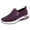Purple, variant on Xfvqtps Womens Sneakers Large Size Slip on Knit Soft Sole Non Slip Comfortable Breathable Mesh Walking Shoes New Fashion Mother Shoes Black