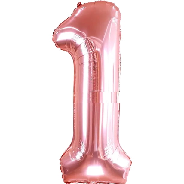 Yanonmyfd Globos de 40 pulgadas de números de papel de aluminio para helio, globos para fiestas de cumpleaños, banquetes, decoración digital (ROSEGOLD5),ROSEGOLD1