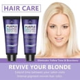 thumbnail image 2 of Purple Shampoo and Conditioner Set for Blonde, Silver, Brown, Bleached, Highlighted Hair, Colored Hair, Enhance Blonde Tones, Repair Damaged Hair, Add, 2 of 4