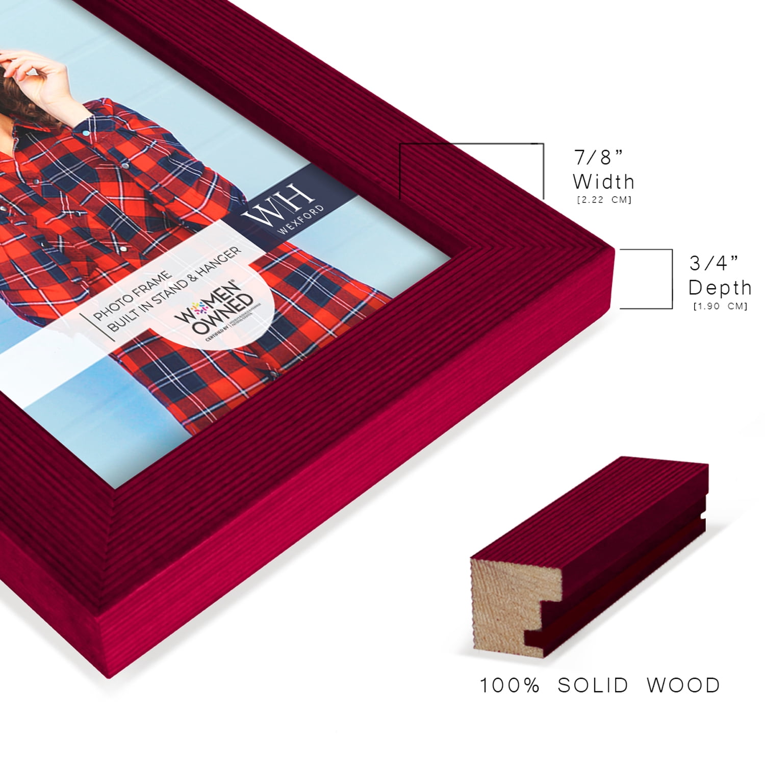 Bold Burgundy Solid Wood Picture Frame, 3.5 x 5