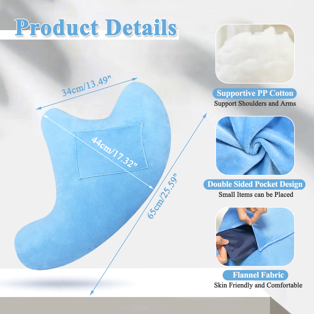 Shoulder Surgery Pillow for Sleeping, Rotator Cuff and Neck Pain Relief, Side Sleeper Arm Support Pillow, Bed Wedge for Post-Surgery