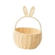 thumbnail image 3 of Cesta de almacenamiento tejida, cesta de mano con orejas de conejo, cesta de comestibles hecha a mano, cesta de picnic para huevos de Pascua, regalos Amarillo, 3 of 8
