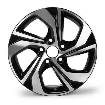 16" Wheel Rim 16x7-inch 5-Lug Machined Black, for 2016-2017 Honda Accord LX 64078