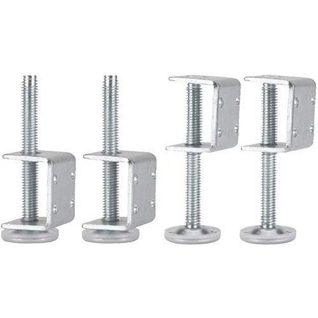Paquete de 4 niveladores de soporte en U ajustables, patas niveladoras de patas de muebles con rosca M10 de alta resistencia con soporte de zócalo en forma de U