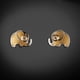 thumbnail image 3 of Aretes de oro 14K broquel Elefantito GIALLO oro blanco amarillo y zirconia, 3 of 4