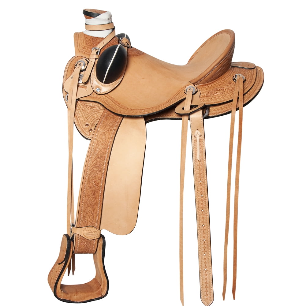 69BH 15 In Western Horse Wade Saddle American Leather Ranch Roping Tan Hilason