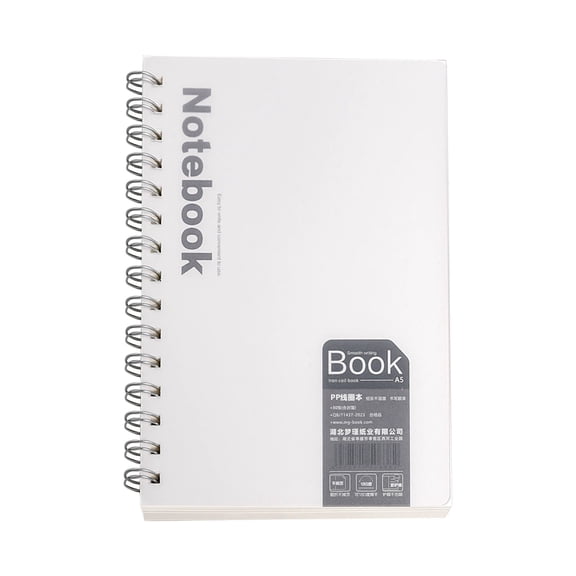 A5 Spiral Notebook, PP Hardcover Lined Journal Notebook, Thick Premium Paper Writing Notebook, Office Business Notebook, Durable Spiral Bound Notebook for Daily Planning, Note Taking & Journaling