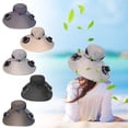 thumbnail image 6 of LOWLHOME Wide Brim Solar/USB Powered Fan Hat,Adjustable Visor Outdoor Bucket Hat,Outdoor Sun Hats for Men Women Fishing Hat with Removable & USB Charging Fan(Khaki), 6 of 6