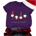 thumbnail image 5 of jsaierl Christmas Shirts Women Short Sleeve Gnome Graphic Tops Round Neck Shirt Bleached Plus Size Tees Blouse Top Christmas Gifts for Teen Girls, 5 of 7