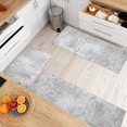 thumbnail image 3 of Washable Non Slip Kitchen Rugs Set of 3,Modern Abstract 3 Piece Kitchen Mats for Floor,Absorbent Carpet for Kitchen,Soft Low Pile Kitchen Runner Rug for Sink,Laundry,Washroom,Brown, 3 of 6