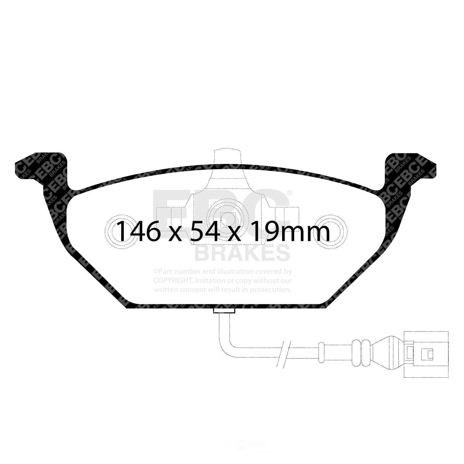 EBC Brakes Yellowstuff 4000 Series Street and Track Brake Pad Set Fits select: 2010-2014,2019-2022 VOLKSWAGEN JETTA