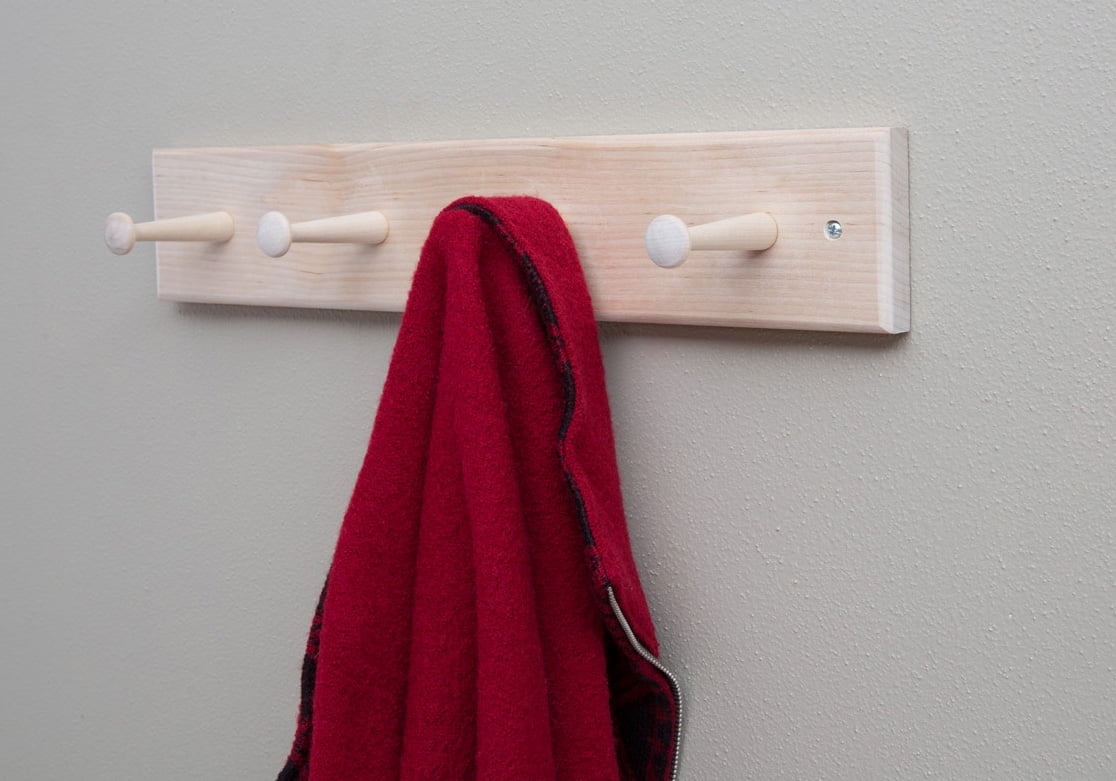 Unfinished wood peg rack hotsell
