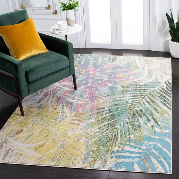 Safavieh Lillian Sheryll Floral Area Rug, Green/Blue, 6'7" x 6'7" Square