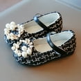 thumbnail image 5 of URMAGIC Kids Girls Pearls Rhinestone Wreath Dress Shoes Plaid Mary Jane Flat Shoes(5 Toddler-11 Little Kids), 5 of 8