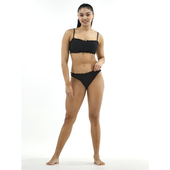 No Boundaries Eyelet Bandeau Swim Top, Sizes XXS-XXL