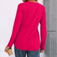 thumbnail image 3 of Womens Long Sleeve Shirts 2026 Spring Fall Fashion Dressy Business Casual Tops Trendy Henley Blouses Cute Work Tunic Clothes Hot Pink XL, 3 of 5