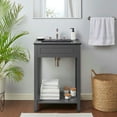thumbnail image 2 of Sink Vanity Cabinet, Grey Gray Black, Wood, Hotel Bedroom Bathroom, Modern Contemporary HB34053, 2 of 9