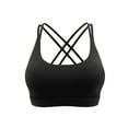 thumbnail image 6 of Womens Meduim Impact Sports Bras Criss Cross Back Sexy Running Bra Workout Running Crop Tops Longline Yoga Bra, 6 of 7