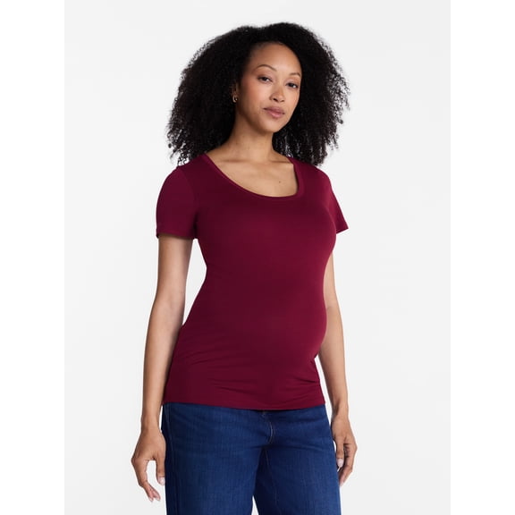 Ingrid & Isabel For Every Belly Women’s Maternity Fitted Scoop Tee, Sizes S-XXL