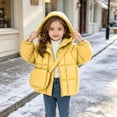 thumbnail image 4 of Lmnyox Puffer Jackets for Girls Solid Color Long Sleeve Windproof Hooded Coats Winter Warm Outwears with Pockets, 4 of 9