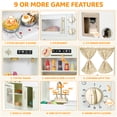 thumbnail image 4 of Pirecart Play Kitchen Toy, Wooden Kids Kitchen Playset, Sink with Faucet, Sound & Light, Microwave, Curtain and Utensils for Ages 3+ Girls Boys, Yellow, 4 of 8