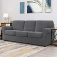 thumbnail image 5 of CHUN YI Stretch Checks Spandex Fabric Sofa Cover Non Slip Cushions Slipcover Large, Light Gray, 5 of 5