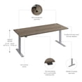 thumbnail image 3 of Move 60 Series 72W Adjustable Standing Desk in Modern Hickory - Engineered Wood, 3 of 7