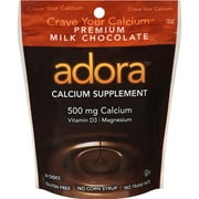 Adora 496844 Calcium Supplement Milk Chocolate 500 Mg 30 Chewables Case Of 12