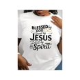 thumbnail image 1 of Plus Size Women's T-Shirt - Comfort Fit, Short Sleeve, Round Neck with inspirational " by God" Print in Black & Golden - Machine Washable, Smooth Fabric, all-Season Casual Wear, everyday Clothing, 1 of 7