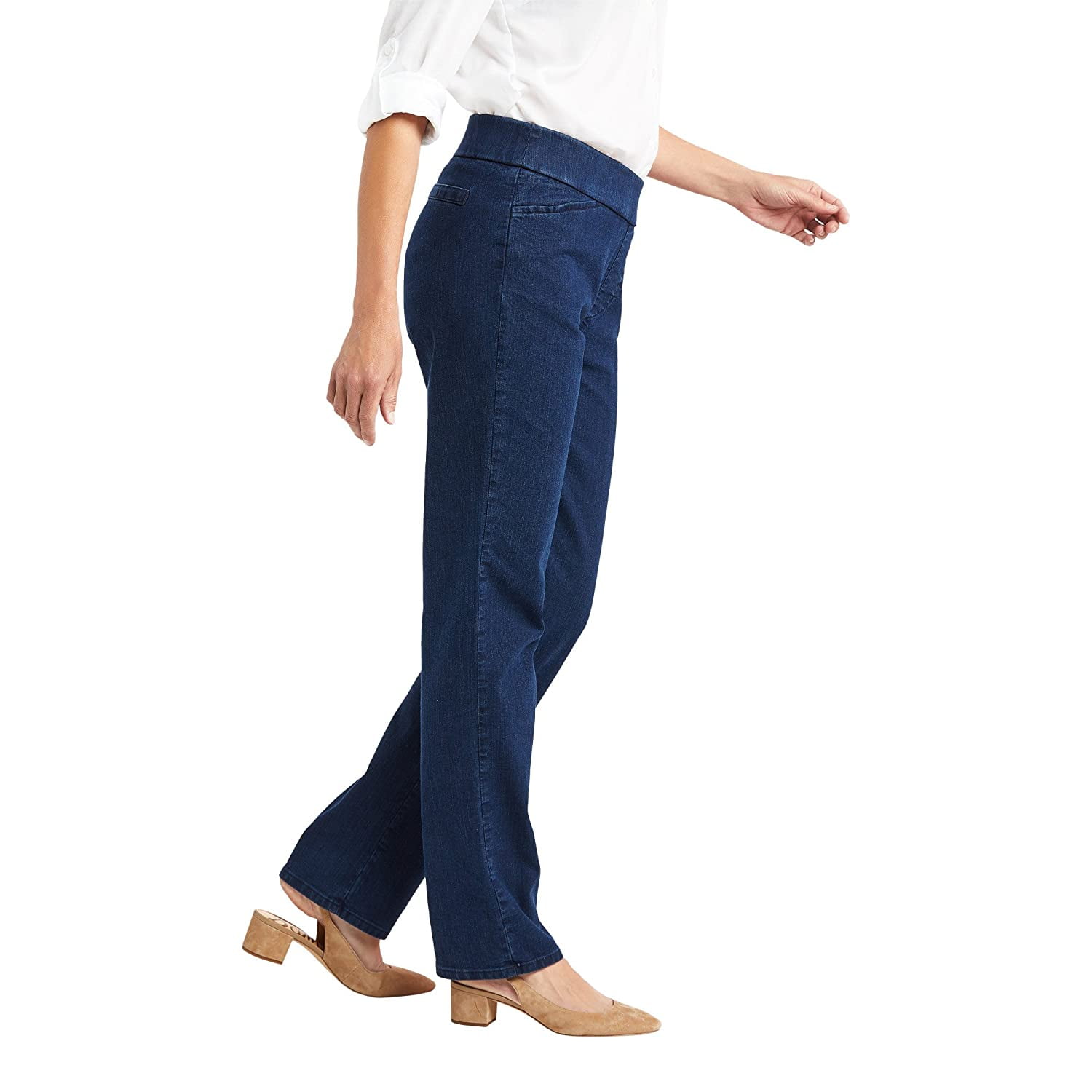 Chic Women's Easy Fit Elastic Waist Pull On Pant