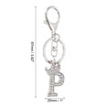 thumbnail image 2 of Uxcell Initial Letter Keychain, Letter P Crown Design Charm with Crystal Diamonds Decorative Alphabet Pendants for Bag Backpack DIY Craft, Silver Tone, 2 of 6