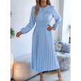thumbnail image 6 of Jaimenalin Womens Elegant Ruffled Long Sleeve Shirred Waist Pleated Maxi Dress for Women Flowy Bohemian Gown Light XL, 6 of 9