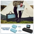 thumbnail image 6 of Hasoo 9' x 18' Light Blue Outdoor Rug for Patio Decor Waterproof Plastic Straw Modern Geometric Carpet PP Tube Woven Portable Camping Mat for Picnic Balcony, 6 of 7