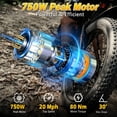 thumbnail image 6 of ZDZA Electric Bike for Adults,750W Motor E-Mountain Bicycle, 26" Fat Tire 20mph Ebike, 48V 15Ah Removable, Dual Suspension with Shelf, Class 2, UL 2849 ，Black, 6 of 9